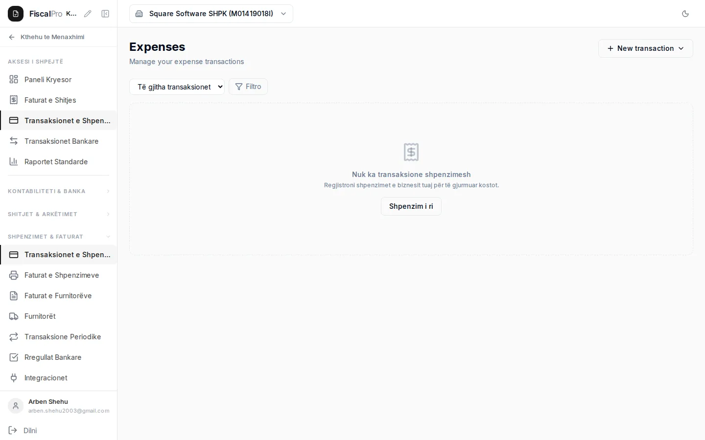 Transaksionet e shpenzimeve
