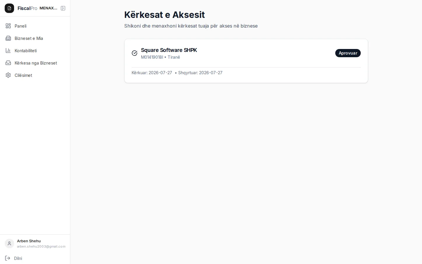 Kërkesat e aksesit